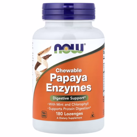 Now Foods Papaya Enzyme, 180 comprimate masticabile